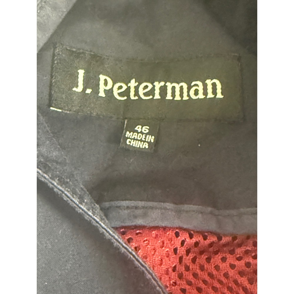 J. Peterman Jacket 46‎ Blue Twill Storm Collar Cotton Safari Barn Chore
